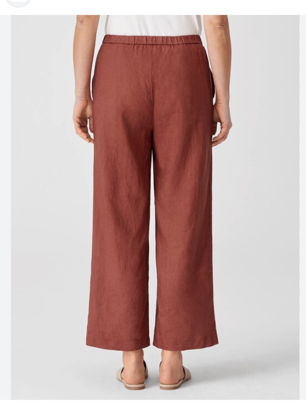 Eileen Fisher Wide-Leg Linen Blend Pants - Rust PL